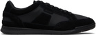BOSS Black Satin Low Sneakers