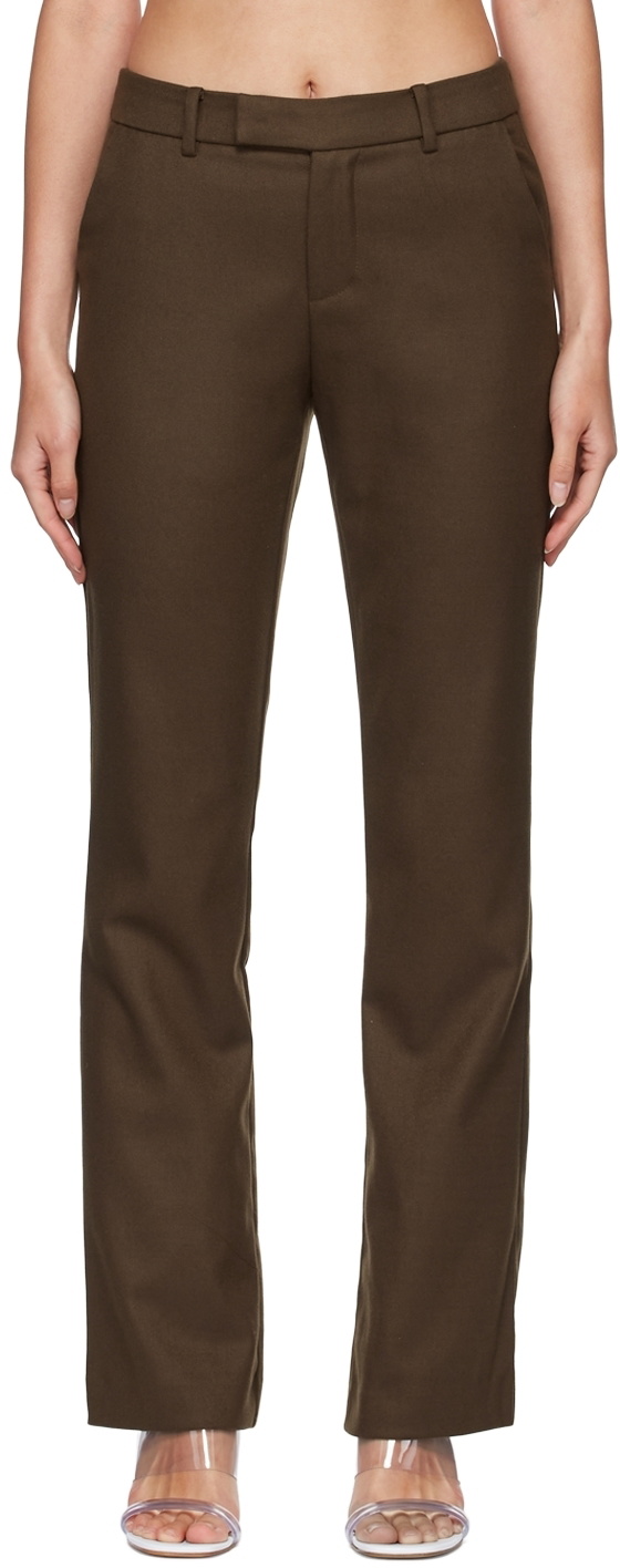 GUIZIO Brown Polyester Trousers