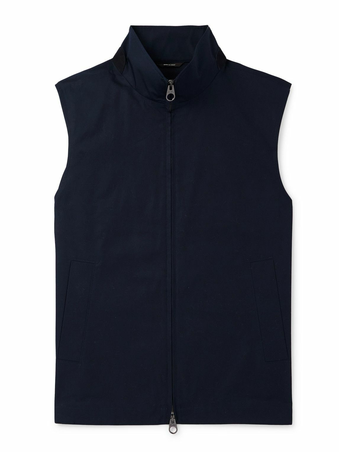 Loro Piana - Landon Suede-Trimmed Cotton-Satin Gilet - Blue