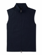 Loro Piana - Landon Suede-Trimmed Cotton-Satin Gilet - Blue