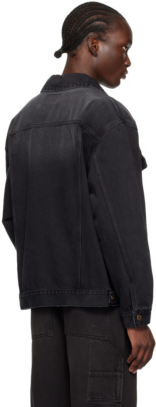 We11done Black Faded Denim Jacket We11done