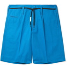 MARNI - Wide-Leg Belted Pleated Twill Shorts - Blue