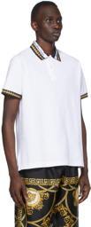 Versace Jeans Couture White Logo Garland Polo