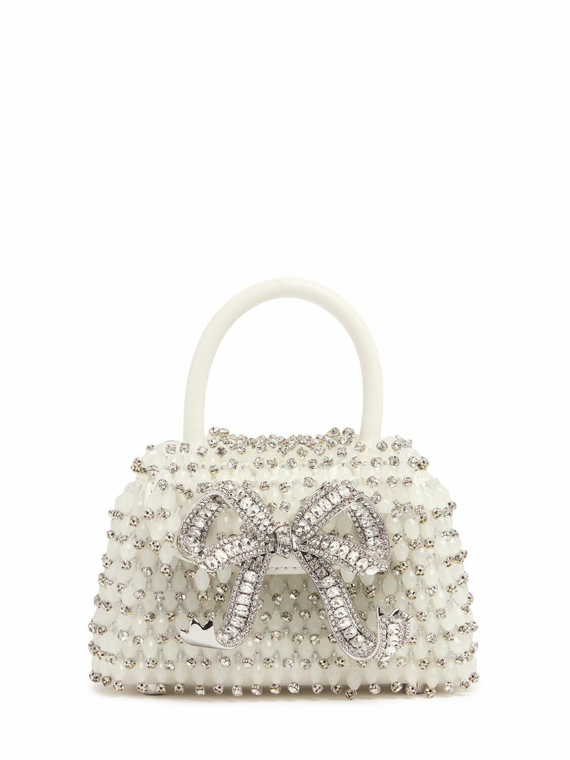 ★関税込み★ SELF PORTRAIT Top Handle Bag Cream Leather Mini Tote Bag – self-portrait-US