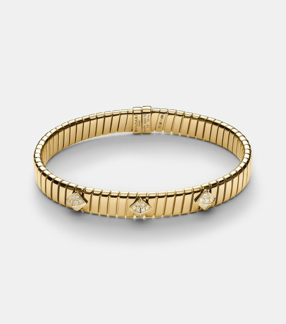 Bvlgari Bvlgari Tubogas 18kt gold bracelet with diamonds