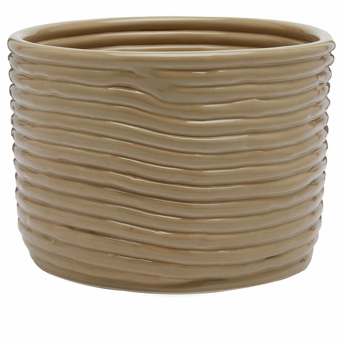 ferm LIVING Corduroy Ceramic Pot in Cashmere 