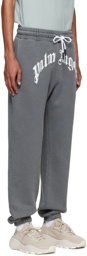 Palm Angels Gray Cotton Lounge Pants