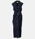 Dries Van Noten Ruffled denim midi dress