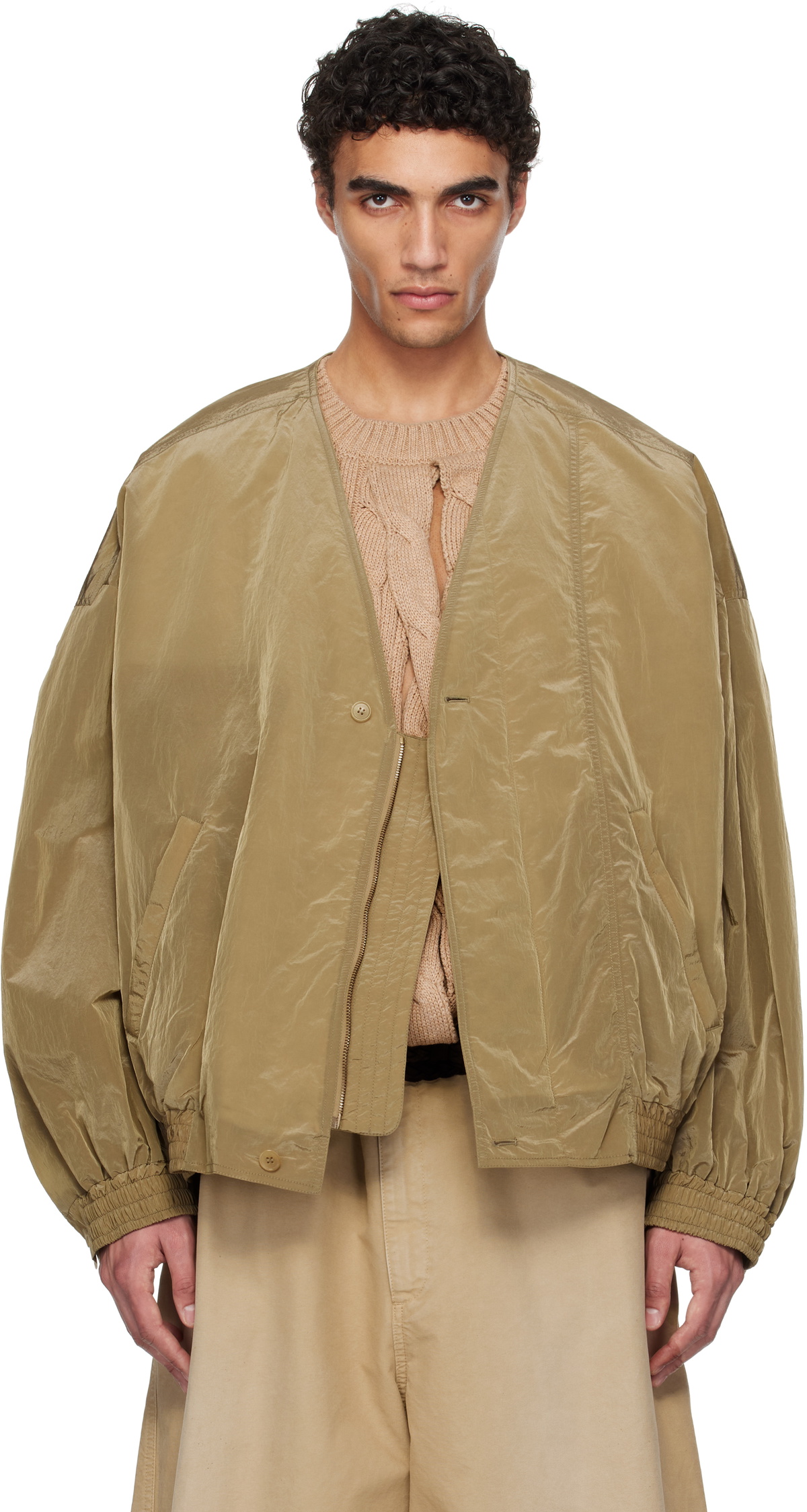 Hed Mayner Navy Zipped Bomber Jacket Hed Mayner