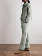Stòffa - Cropped Peached Cotton-Twill Jacket - Green