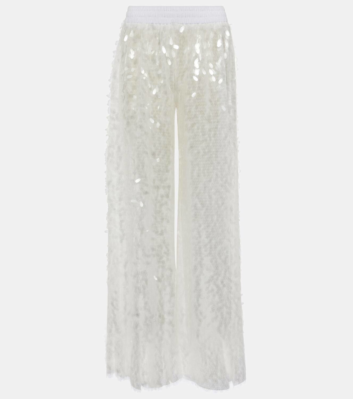 【Norma Kamali】 Sequinedワイドレッグパンツ NORMA KAMALI Sequined stretch-mesh wide-leg pants | NET-A-PORTER