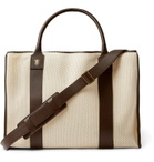 MONTROI - Elektra Leather-Trimmed Mesh Tote Bag - Brown
