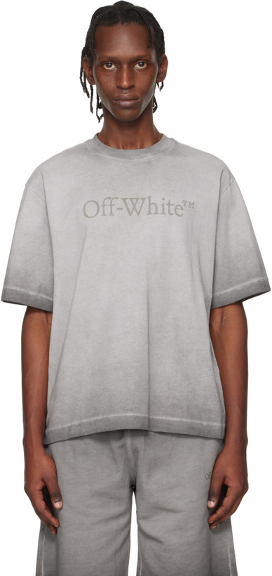 Photo: Off-White Gray Laundry Skate Logo T-shirt