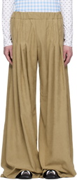 ANDREJ GRONAU Beige Ultra Oversize Pleated Trousers