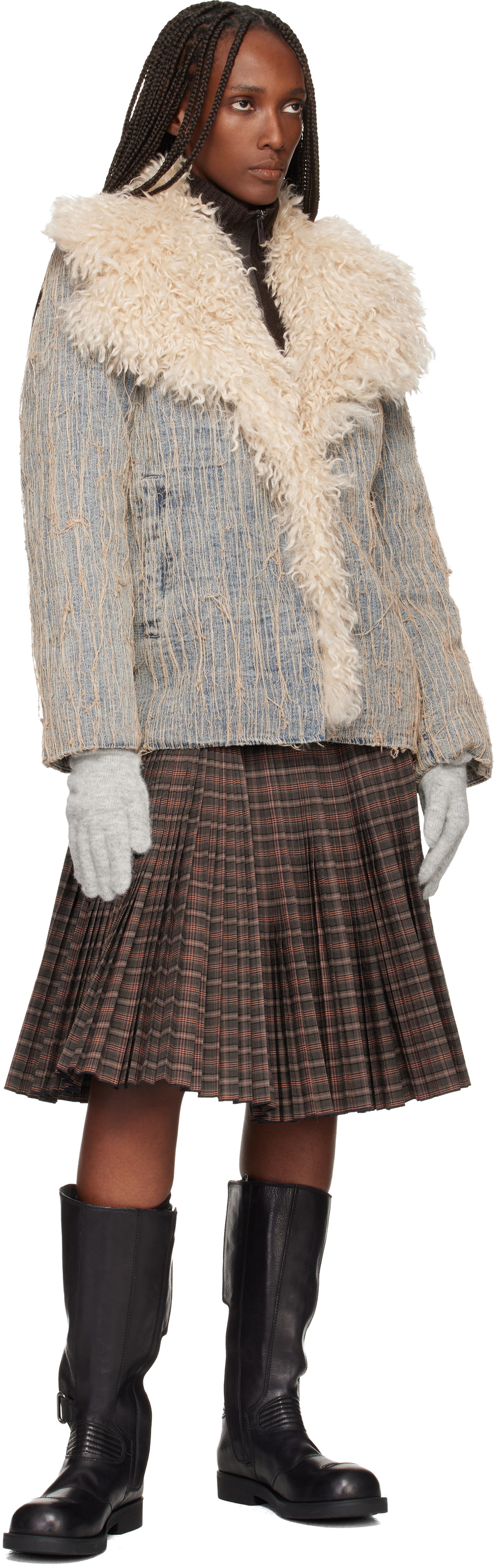 Vivienne Westwood Gray Fluffy Gloves