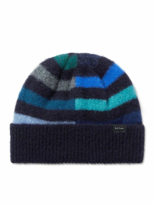 Photo: Paul Smith - Glassette Striped Brushed-Wool Beanie