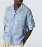 Amiri Bandana linen and cotton bowling shirt