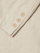 FOLK - Unstructured Crinkled Cotton and Linen-Blend Blazer - Neutrals