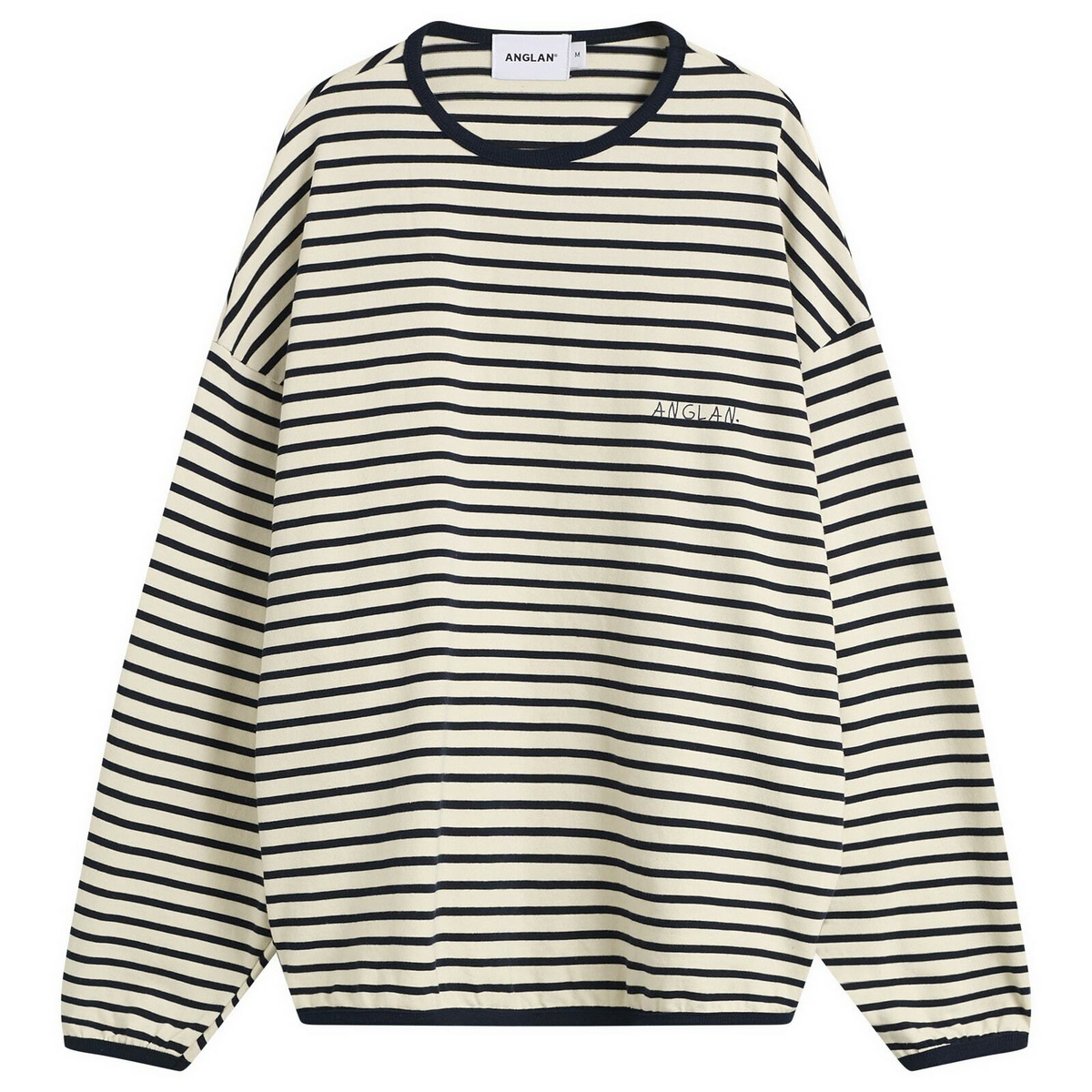 Anglan Men's Striped Long Sleeve in Navy