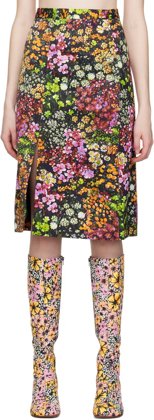 Photo: Dries Van Noten Multicolor Floral Midi Skirt