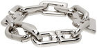 Balenciaga Silver Thin B Chain Bracelet