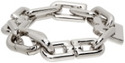 Balenciaga Silver Thin B Chain Bracelet