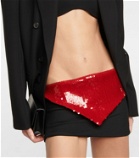 LaQuan Smith Sequin-trimmed miniskirt