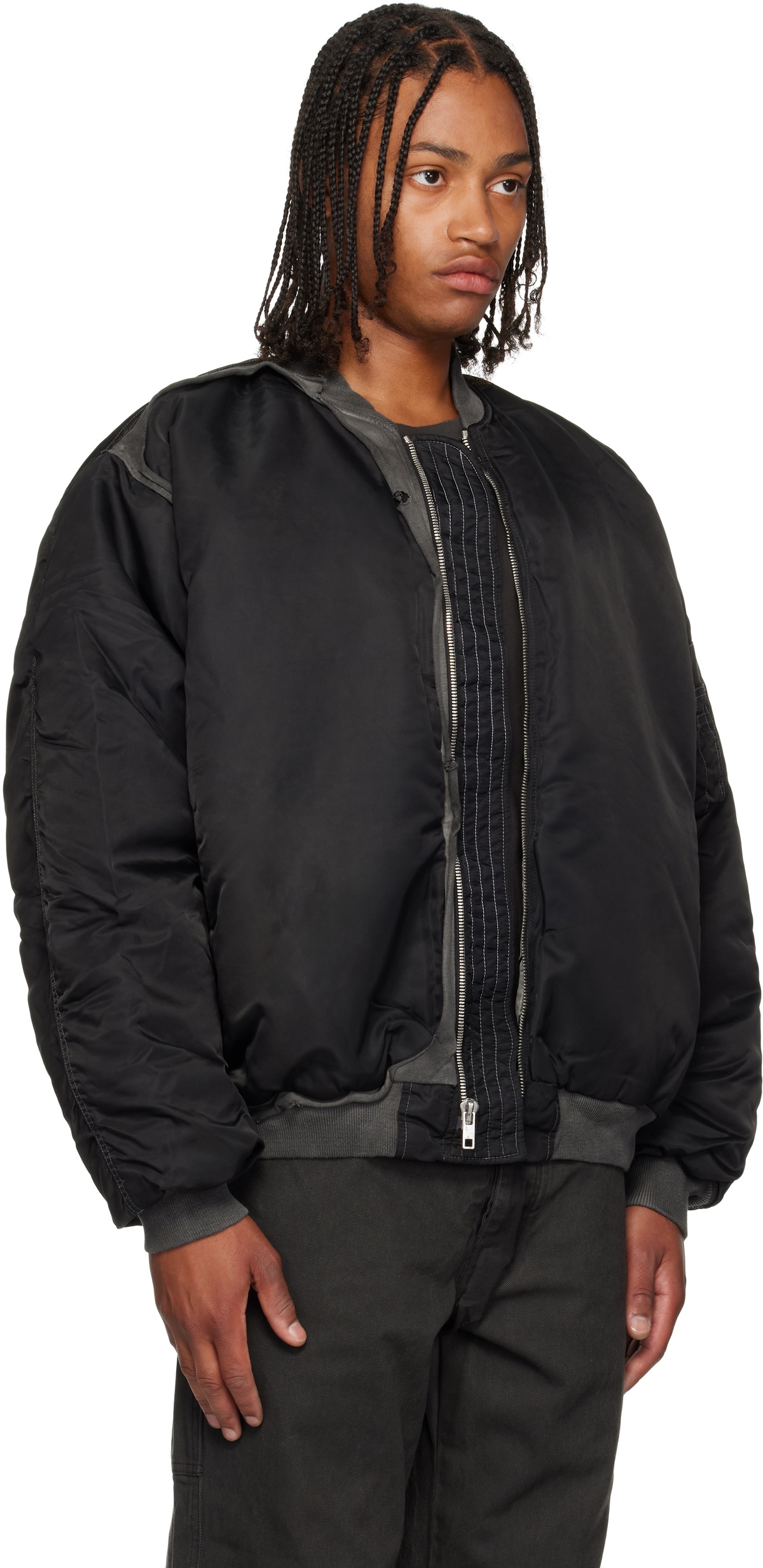 ALEXANDER DIGENOVA Black Cutout Bomber Jacket