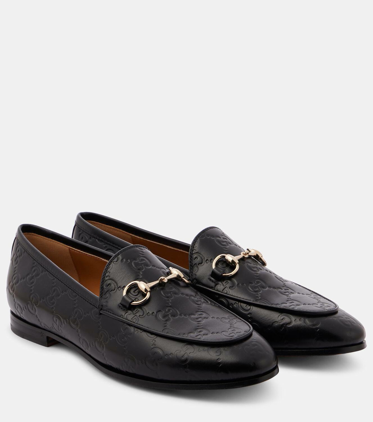 ローファー・オックスフォード GUCCI JORDAAN LEATHER LOAFERS Gucci Jordaan Horsebit leather loafers Gucci