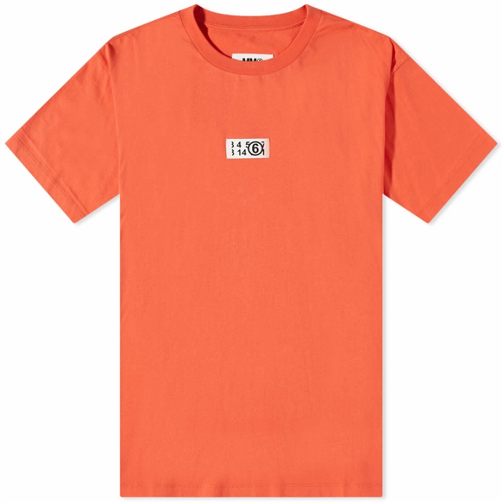 Photo: Maison Margiela Men's Number Logo T-Shirt in Burnt Orange
