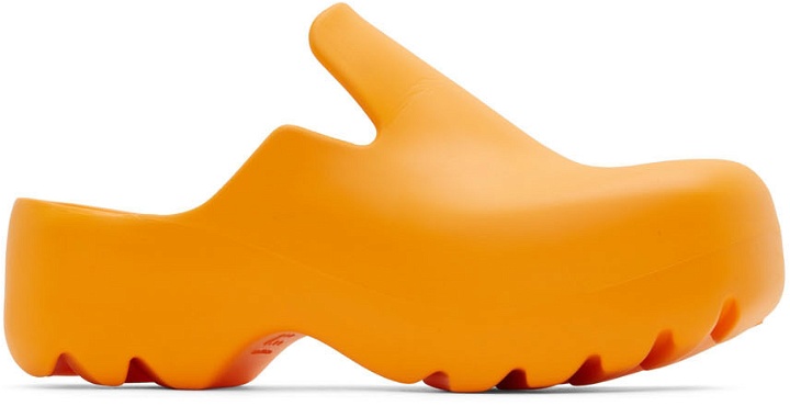 Photo: Bottega Veneta Orange Rubber Flash Clogs