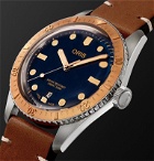 Oris - Divers 40mm Bronze, Stainless Steel and Leather Watch, Ref. No. 01 733 7707 4355-07 5 20 45 - Blue