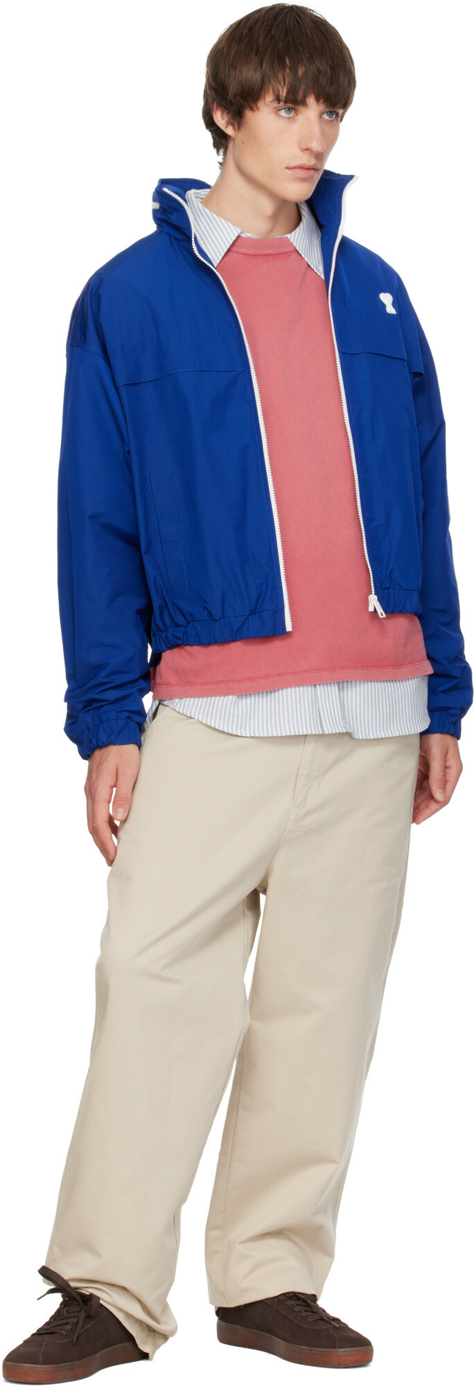 AMI Paris Blue Ami de Coeur Windbreaker Jacket