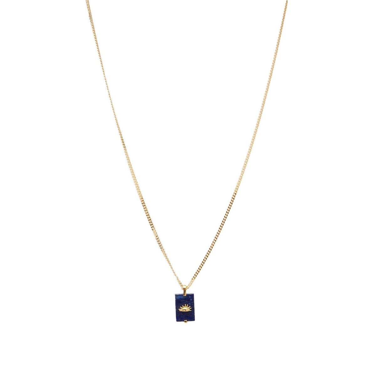 Photo: Miansai Sol Lapis Pendant Necklace in Gold/Blue