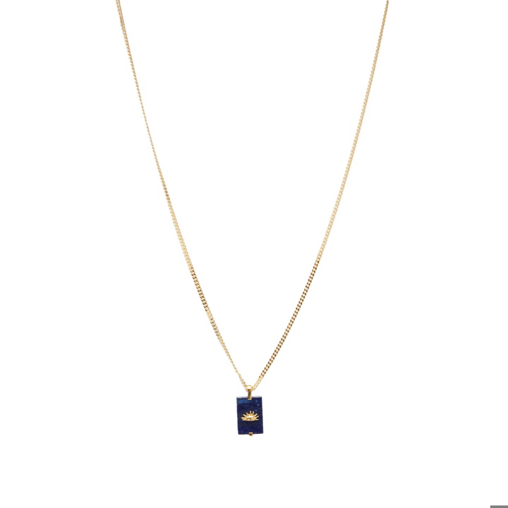 Photo: Miansai Sol Lapis Pendant Necklace in Gold/Blue