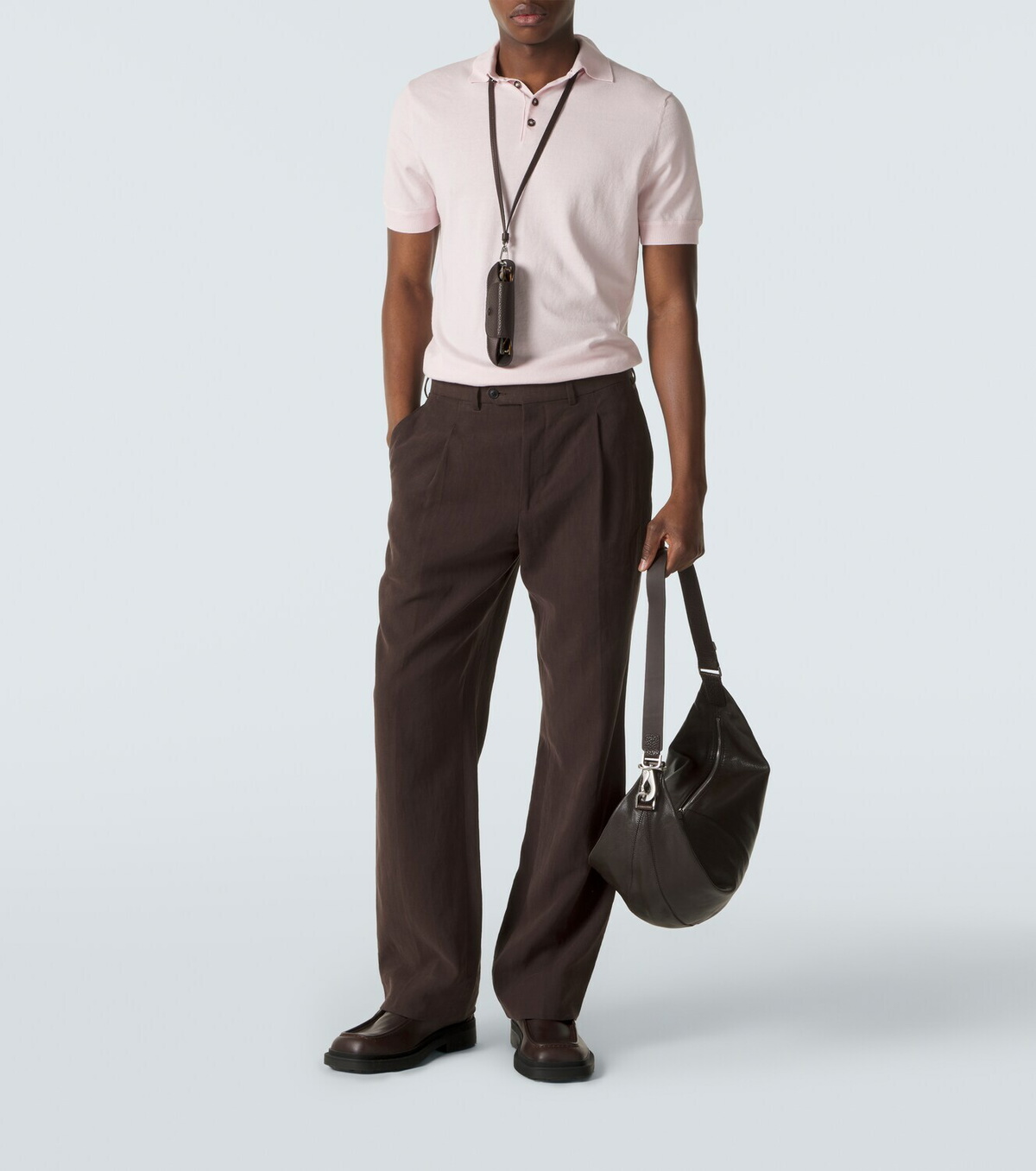 Allude Cotton, silk, and cashmere polo shirt