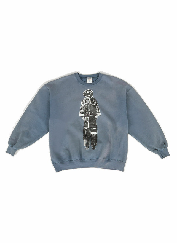 Photo: Graphic Print Sweatshirt in Blue