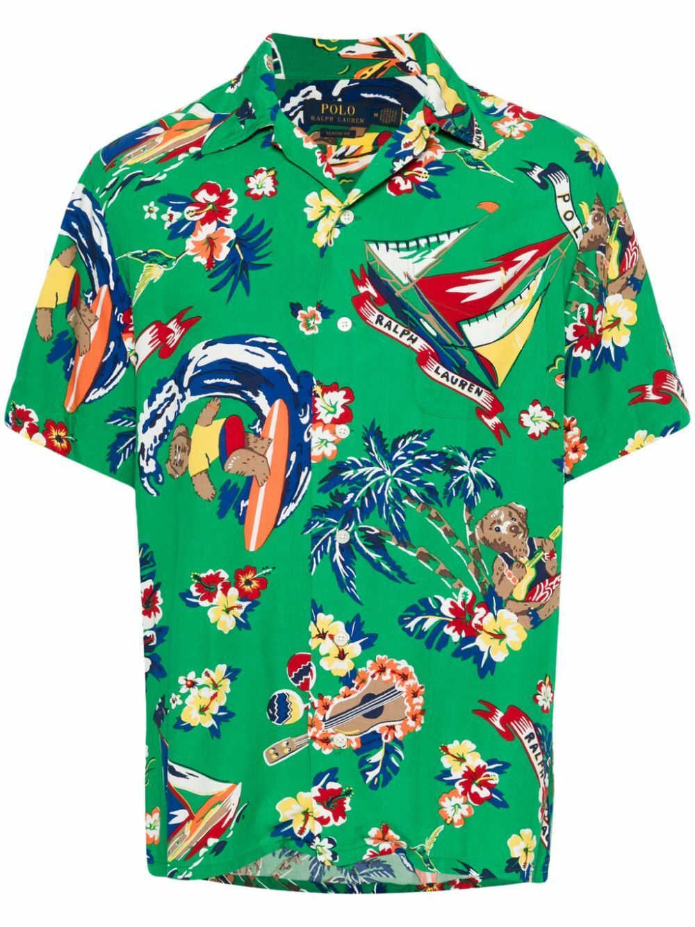 Polo Ralph Lauren Green Hawaiian Bear-Print Shirt Polo Ralph Lauren