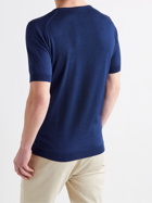JOHN SMEDLEY - Cbeldon Merino Wool and Cotton-Blend T-Shirt - Blue