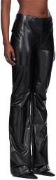 032c Black Laminated Trousers