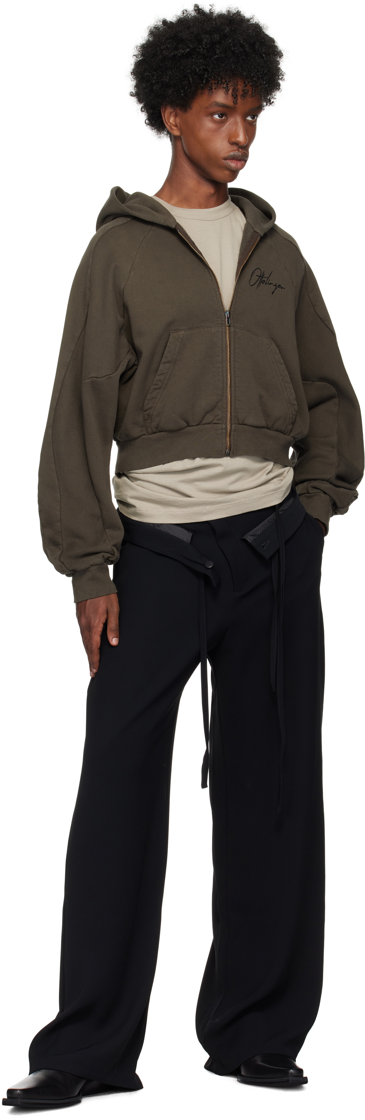 Ottolinger Black Double Fold Suit Trousers