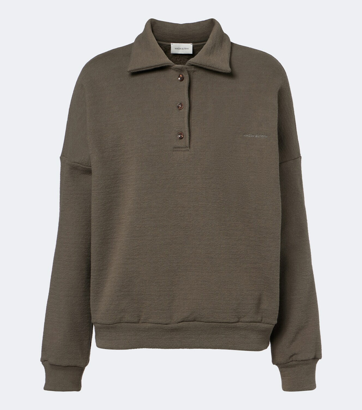 Magda Butrym Cotton-blend fleece polo sweater