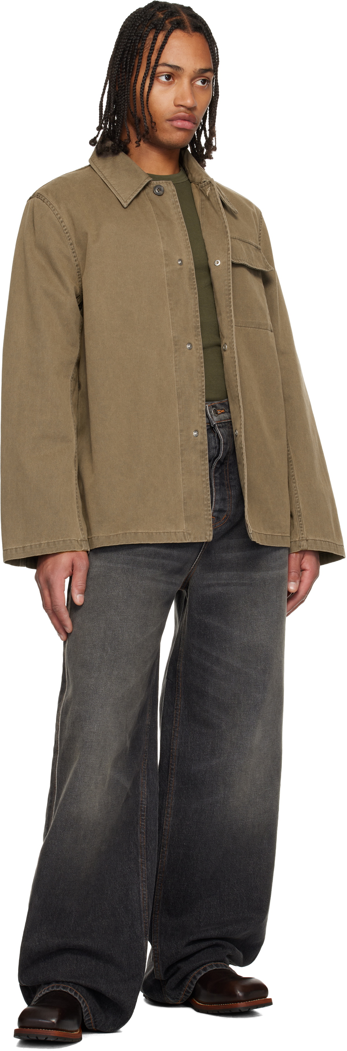 Rhude Gray Wide Leg Traxedo Jeans