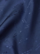 Etro - Logo-Jacquard Silk Shirt - Blue