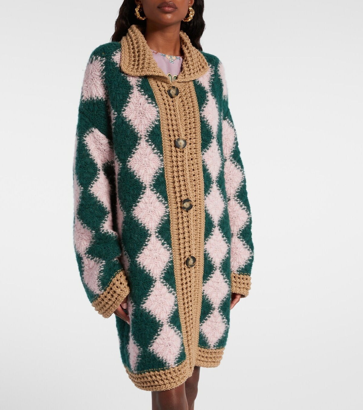 La DoubleJ Crochet wool-blend cardigan