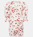 Adriana Degreas Puff-sleeve cotton-blend minidress