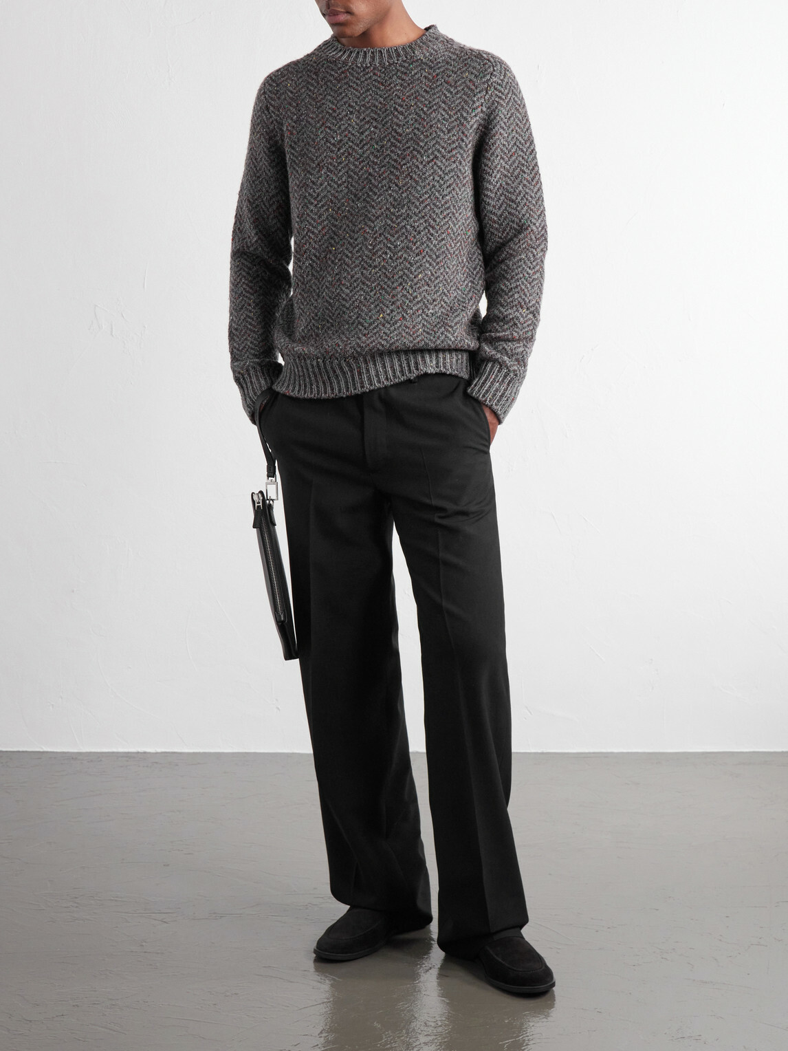 Gabriela Hearst - Sermo Herringbone Cashmere Sweater - Gray