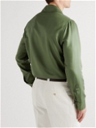 Giuliva Heritage - Giulio Camp-Collar Silk-Twill Shirt - Green