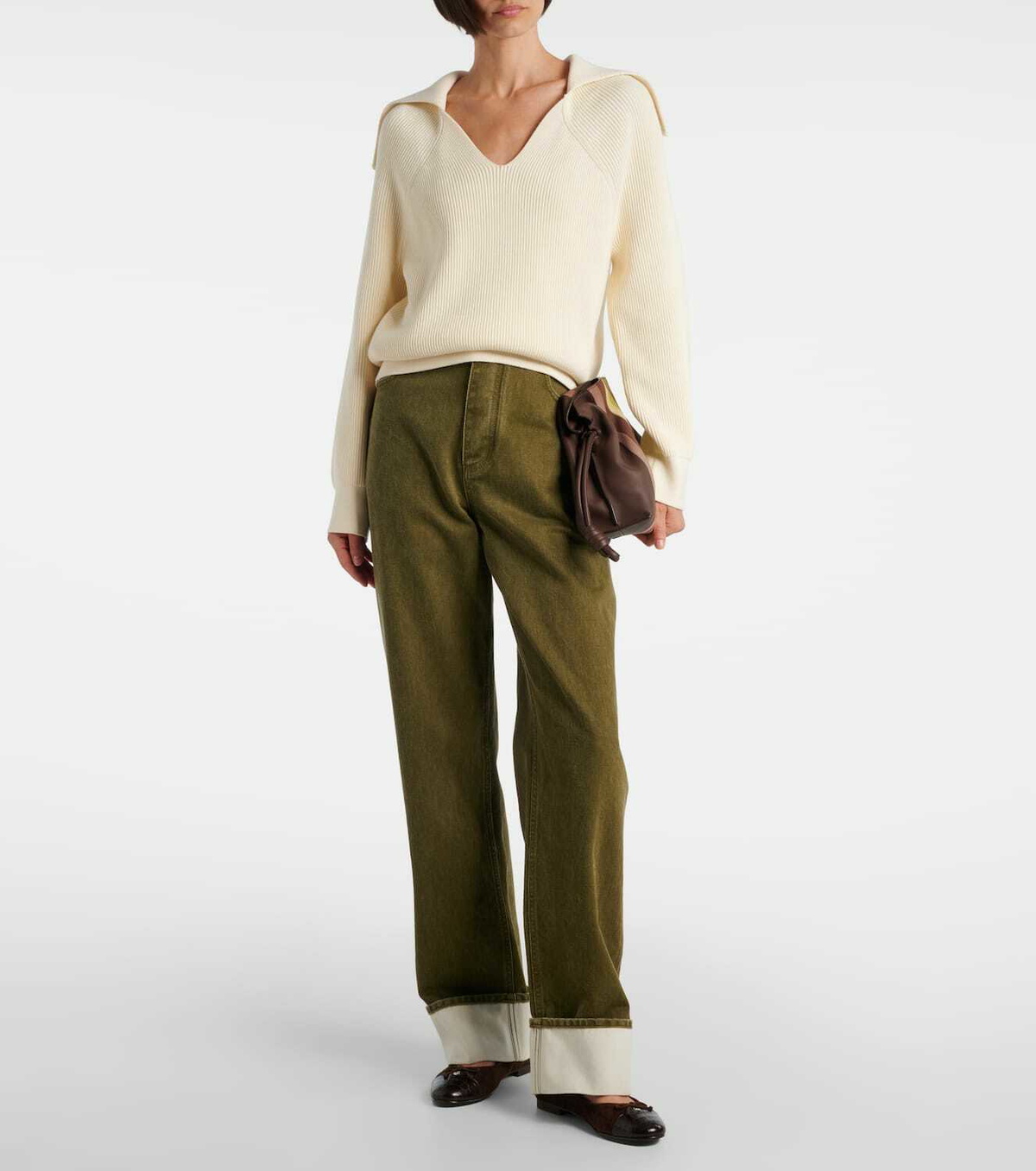 Tory Burch Cap Toe croc-effect suede ballet flats