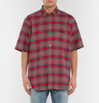 Vetements - Oversized Button-Down Collar Checked Cotton-Flannel Shirt - Men - Red